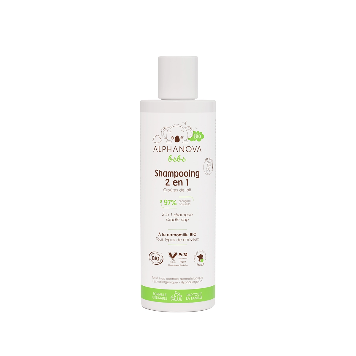 [3760075073633] ALPHANOVA BEBE SHAMPOOING 2EN1 BIO 200ML