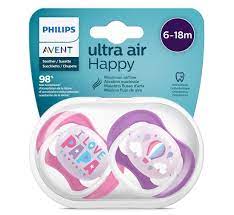 AVENT SUCETTES ULTRA AIR HAPPY 6-18M FILLE PAPA-BALLON 2U