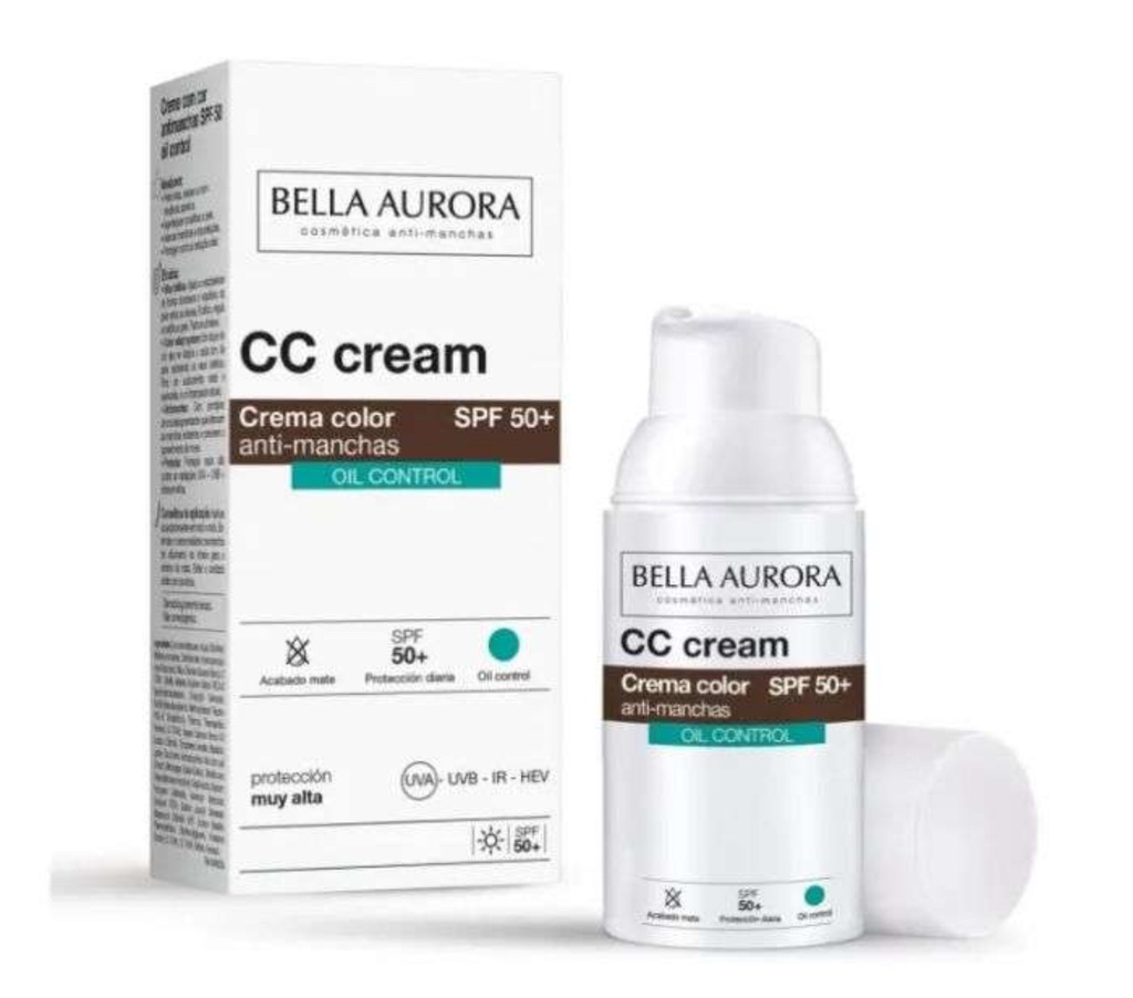 BELLA AURORA CC CREME ANTI-TACHES OIL CONTROL SPF50+ TEINTE 30ML