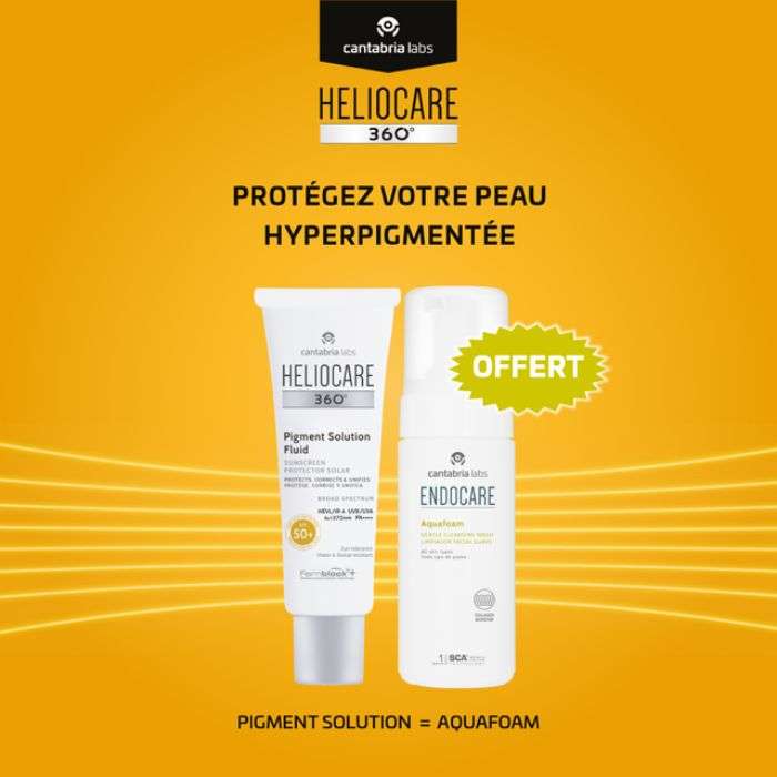 CANTABRIA LABS PACK HELIOCARE 360° PIGMENT SOLUTION FLUID SPF50+ 50ML + ENDOCARE AQUAFOAM 125ML OFFERTE