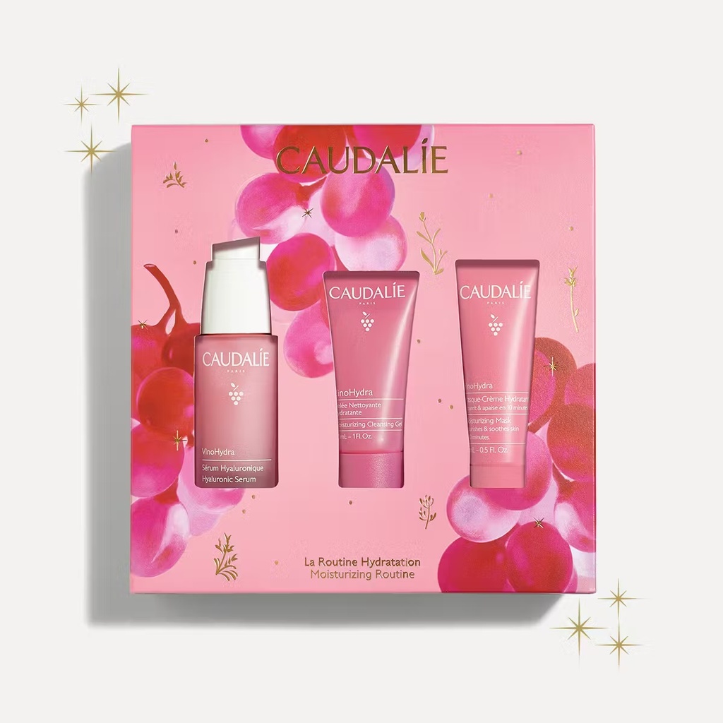 CAUDALIE COFFRET LA ROUTINE HYDRATATION - SERUM, MASQUE-CREME ET GELEE NETTOYANTE