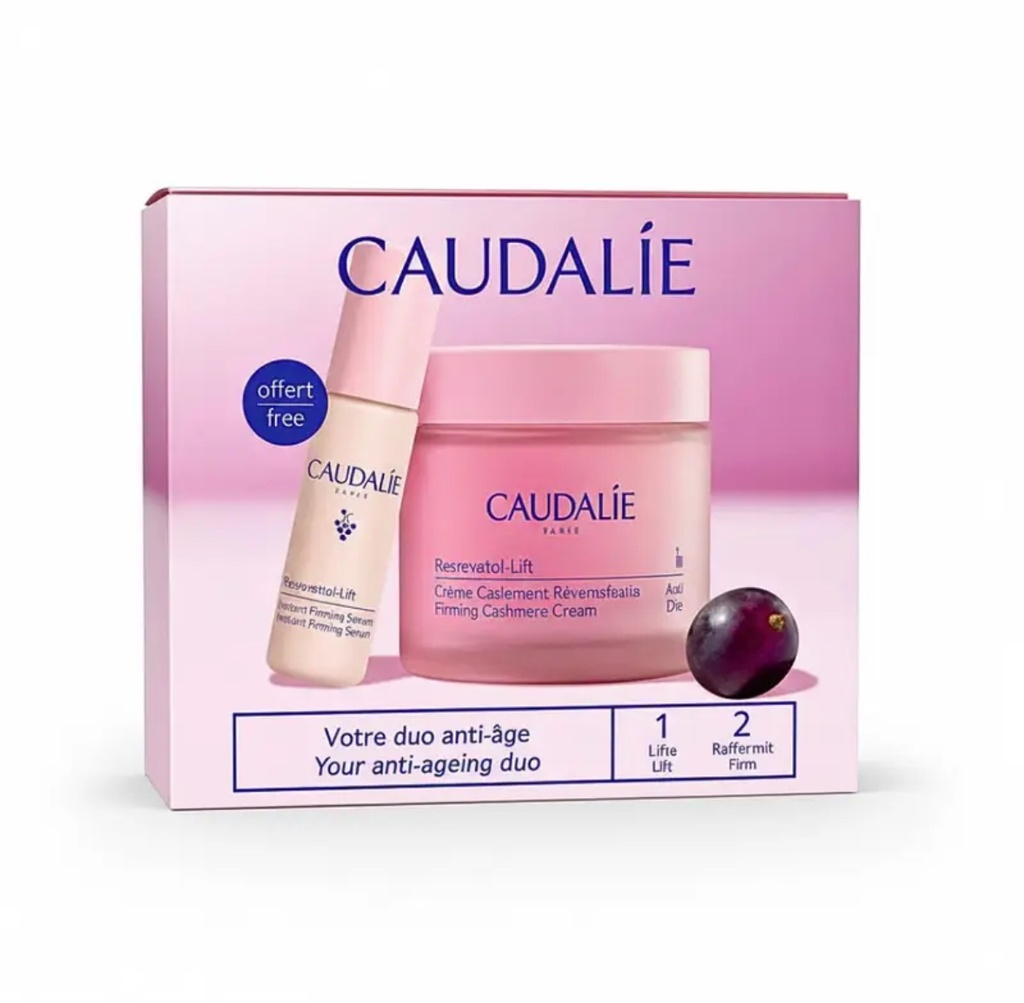 [3522930005124] CAUDALIE COFFRET RESVERATROL-LIFT - CREME CACHEMIRE JOUR ET SERUM