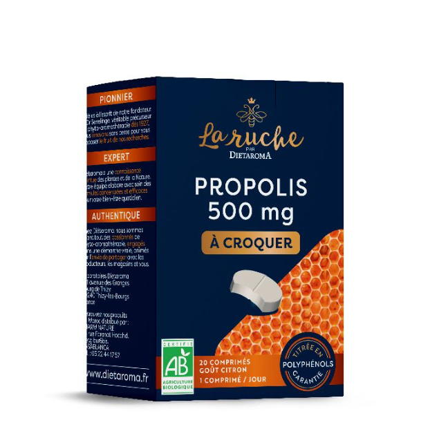 DIETAROMA LA RUCHE PROPOLIS A CROQUER 500MG BIO - 20 COMPRIMES