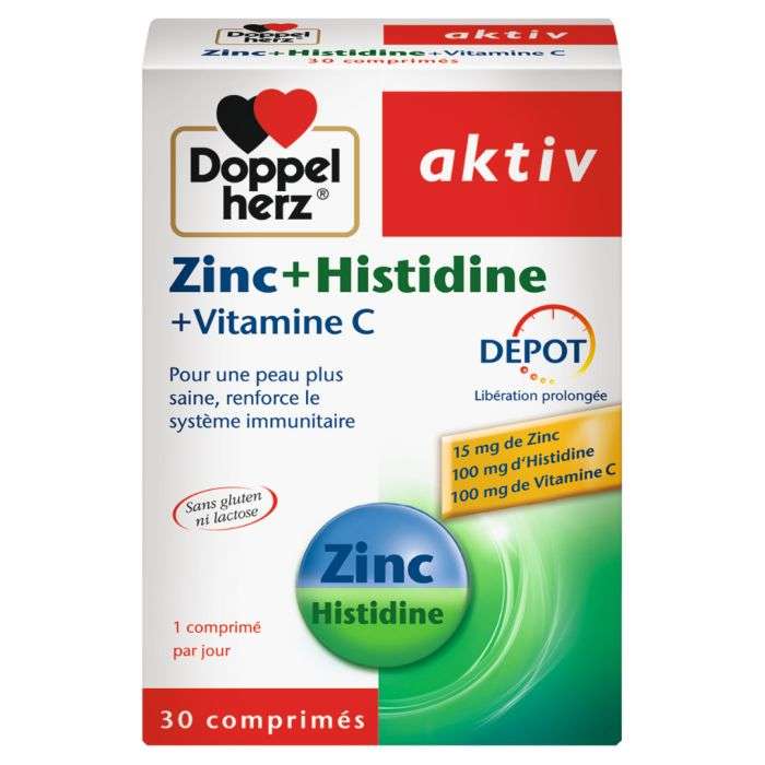 [4009932411881] DOPPELHERZ AKTIV ZINC + HISTIDINE + VIT C - 30 COMPRIMES