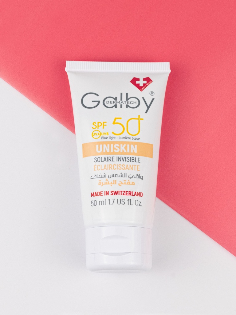 GALBY UNISKIN CREME SOLAIRE INVISIBLE ECLAIRCISSANTE SPF50+ 50ML