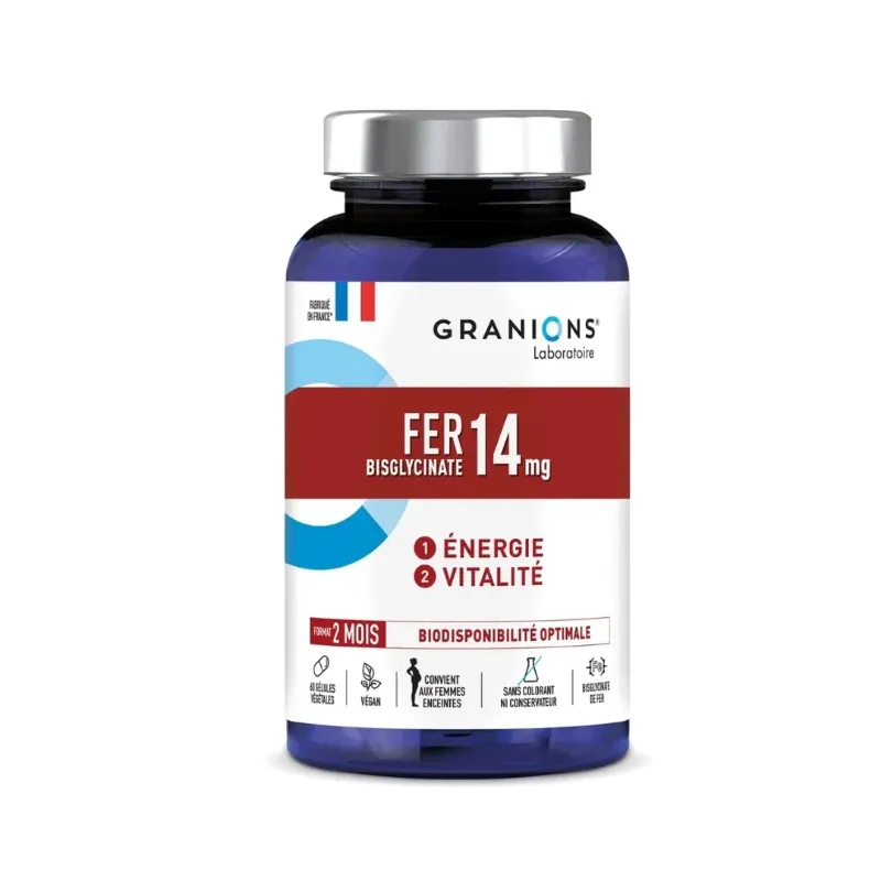 GRANIONS FER BISGLYCINATE 14MG - 60 GELULES
