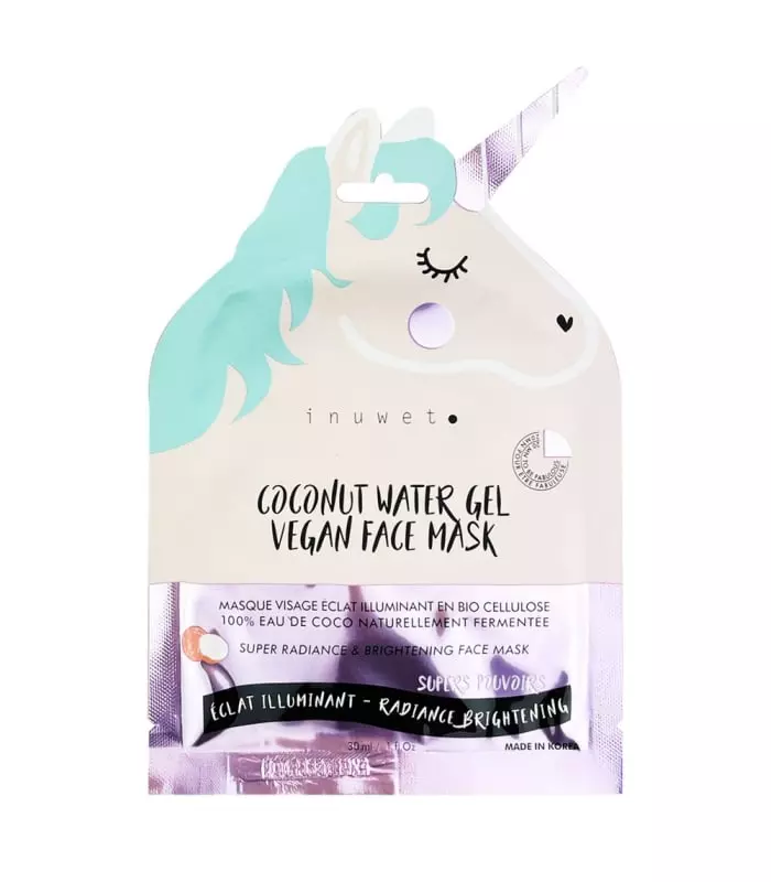 INUWET COCONUT WATER GEL VEGAN FACE MASK ECLAT ILLUMINANT 30ML