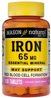 MASON NATURAL IRON 65MG 100 TABLETS