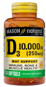 [311845162359] MASON NATURAL VITAMIN D3 10000IU 60 SOFTGELS