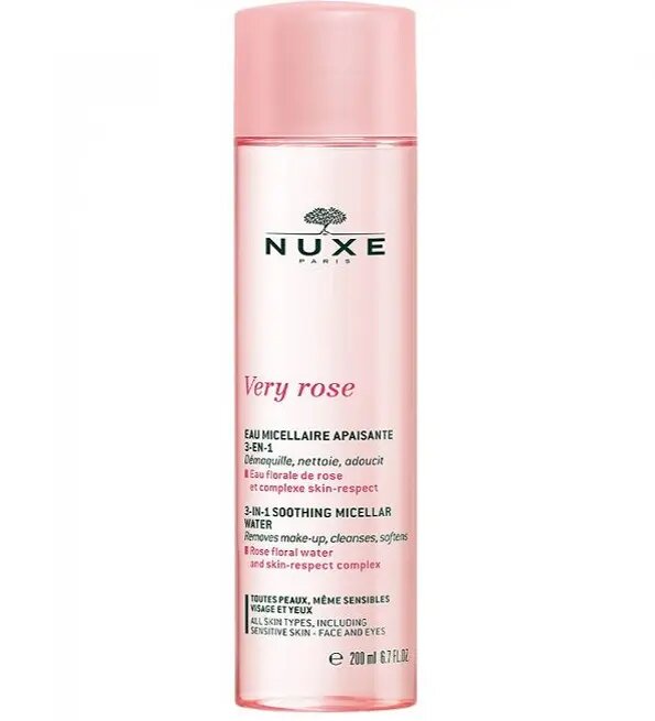 NUXE VERY ROSE EAU MICELLAIRE DEMAQUILLANTE APAISANTE 3EN1 200ML