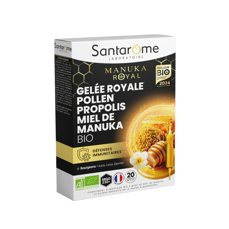 SANTAROME GELEE ROYALE POLLEN PROPOLIS MIEL DE MANUKA BIO - 20*10ML