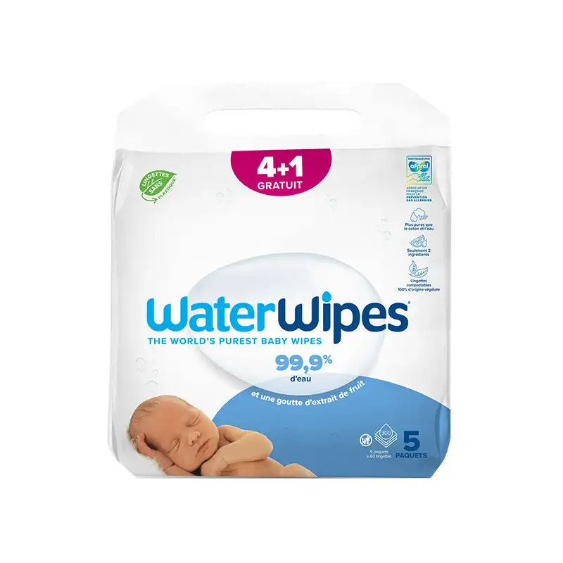 [5099514400128] WATERWIPES LINGETTES BEBE 5*60U