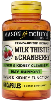 MASON NATURAL MILK THISTLE ET CRANBERRY 60 CAPSULES