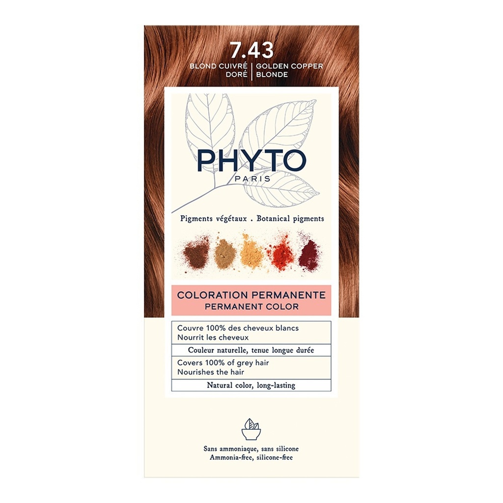 PHYTO COLOR KIT COLORATION N°7.43 BLOND CUIVRE DORE
