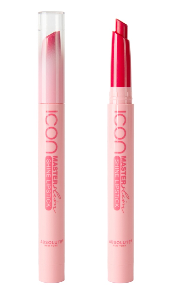 ABSOLUTE NY MASTER SLIM SHINE LIPSTICK - PEONY PINK MLSS22