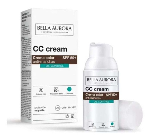BELLA AURORA CC CREME ANTI-TACHES OIL CONTROL SPF50+ TEINTE 30ML