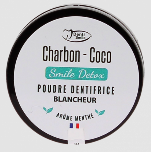 DENTI-SMILE POUDRE DENTIFRICE CHARBON-COCO - GOUT MENTHE 10G