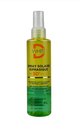 D-WHITE SPRAY SOLAIRE BIPHASIQUE SPF50+ 200ML